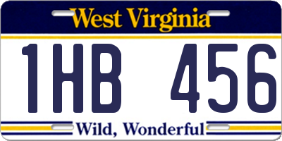 WV license plate 1HB456