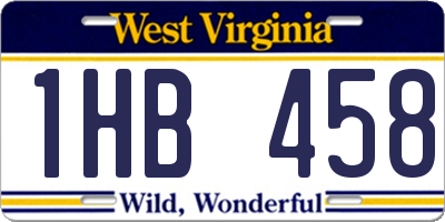 WV license plate 1HB458