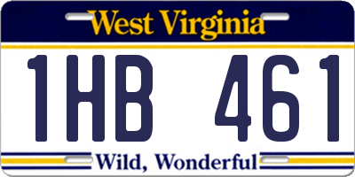 WV license plate 1HB461