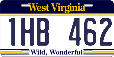 WV license plate 1HB462