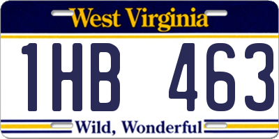 WV license plate 1HB463