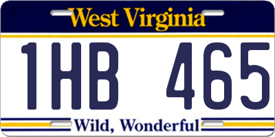 WV license plate 1HB465