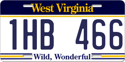 WV license plate 1HB466