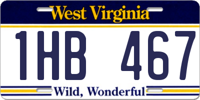 WV license plate 1HB467