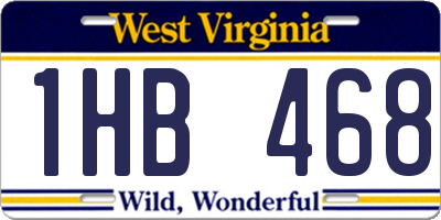 WV license plate 1HB468