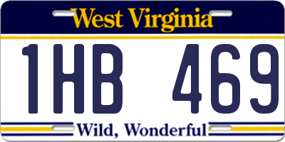 WV license plate 1HB469