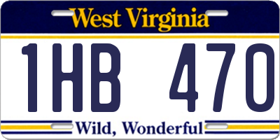 WV license plate 1HB470