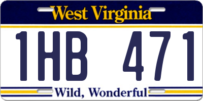 WV license plate 1HB471