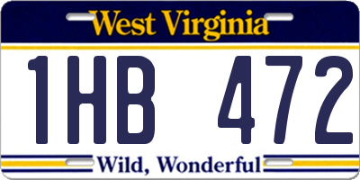 WV license plate 1HB472