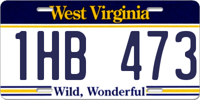 WV license plate 1HB473