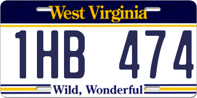 WV license plate 1HB474