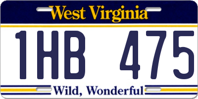 WV license plate 1HB475
