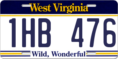 WV license plate 1HB476