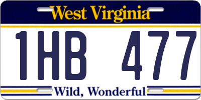 WV license plate 1HB477