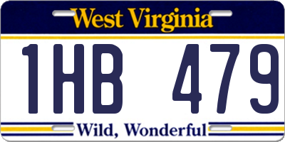 WV license plate 1HB479