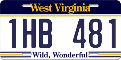 WV license plate 1HB481