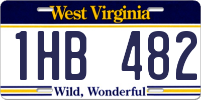 WV license plate 1HB482