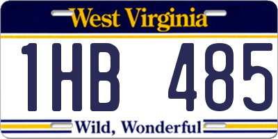 WV license plate 1HB485