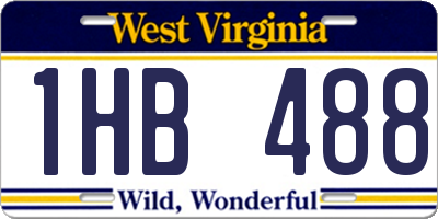 WV license plate 1HB488