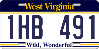 WV license plate 1HB491