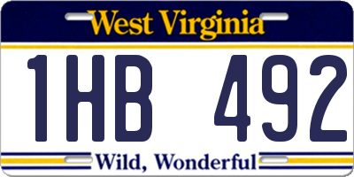 WV license plate 1HB492