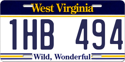 WV license plate 1HB494
