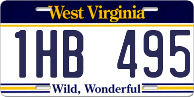 WV license plate 1HB495