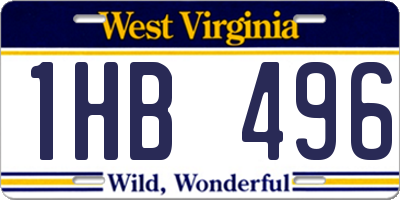 WV license plate 1HB496