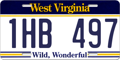 WV license plate 1HB497