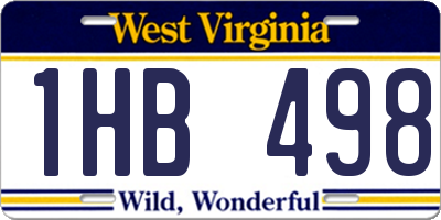 WV license plate 1HB498