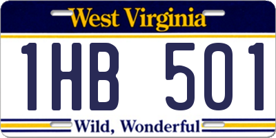 WV license plate 1HB501