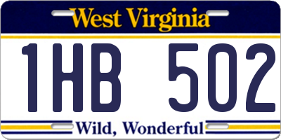 WV license plate 1HB502