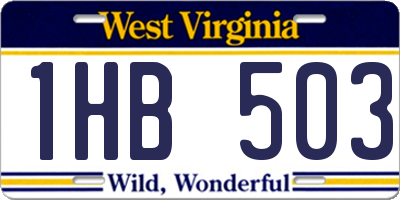 WV license plate 1HB503