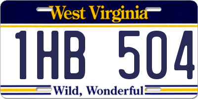 WV license plate 1HB504