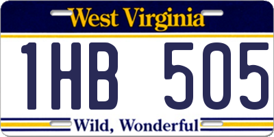 WV license plate 1HB505