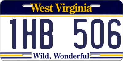 WV license plate 1HB506