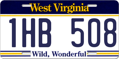 WV license plate 1HB508