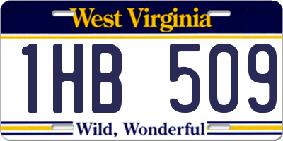 WV license plate 1HB509