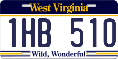 WV license plate 1HB510