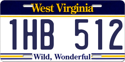 WV license plate 1HB512