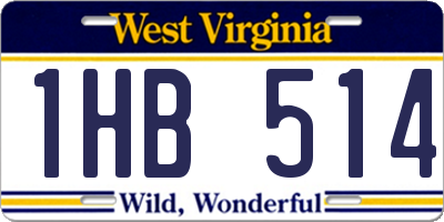 WV license plate 1HB514