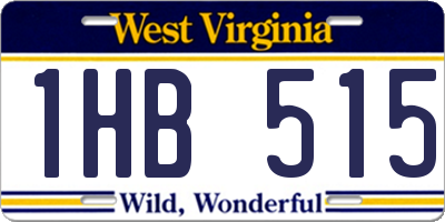 WV license plate 1HB515