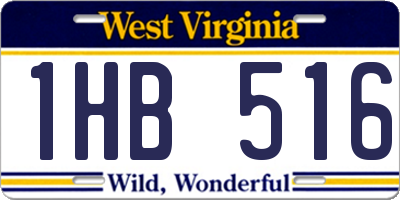 WV license plate 1HB516