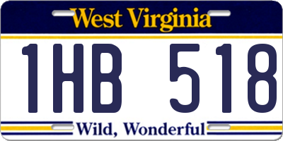 WV license plate 1HB518