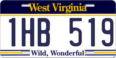 WV license plate 1HB519