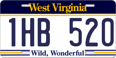 WV license plate 1HB520