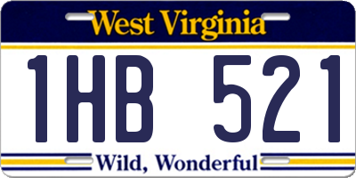 WV license plate 1HB521