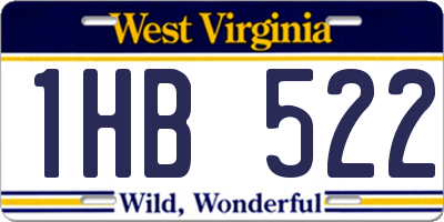 WV license plate 1HB522