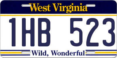WV license plate 1HB523