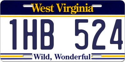 WV license plate 1HB524
